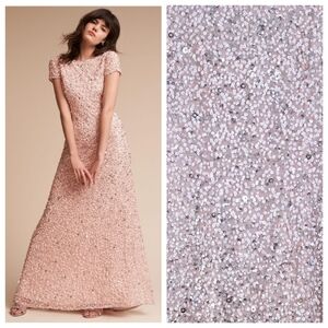 Adrianna Papell Sequin Maxi Scoop Back Dress